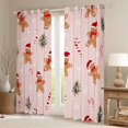 thumbnail image 2 of Homewish Cartoon Gingerbread Man Curtains Pack of 2 (42x84 Each),Red Christmas Hat Curtains Blackout,Happy New Year Bedroom Curtains For Boys Kids,Super Cozy Room Decor, 2 of 6