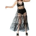 thumbnail image 2 of Caitzr Women's See Through Sheer Mesh Cover Up Maxi Dress Strappy Star Lace Beach Dresses Swimwear Bikini Bathing Suit Coverups, 2 of 7