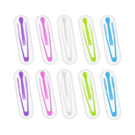 10Pack Portable Soft Contact Lens Remover Tool,QZS Contact Applicator & Inserter with Tip,Includes Tweezers & Soft Scoop for Home & Travel