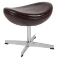 thumbnail image 1 of Pouf en cuir brun, 1 of 3