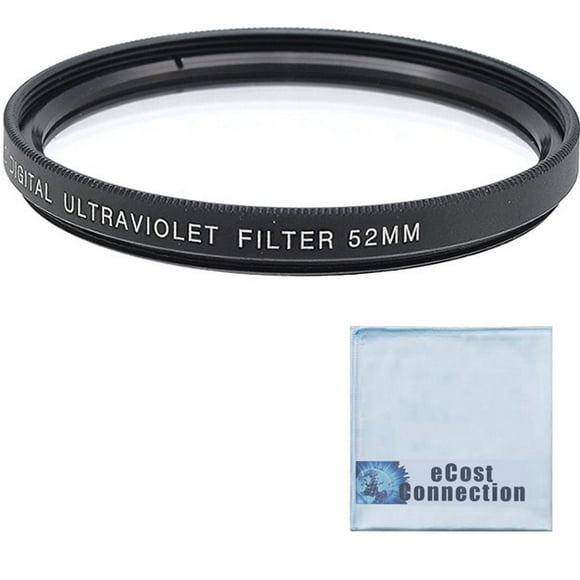 52mm Pro Series High Resolution Digital Ultraviolet UV Protection Filter & an eCostConnection Microfiber Cloth