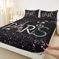 thumbnail image 3 of Homewish Pink Loves Pattern Twin Sheet Sets,Paris Eiffel Rower Twin Fitted Sheet,Romantic Valentine'S Day 03 For Girl,Microfiber Bedroom Decor,3pcs, 3 of 7