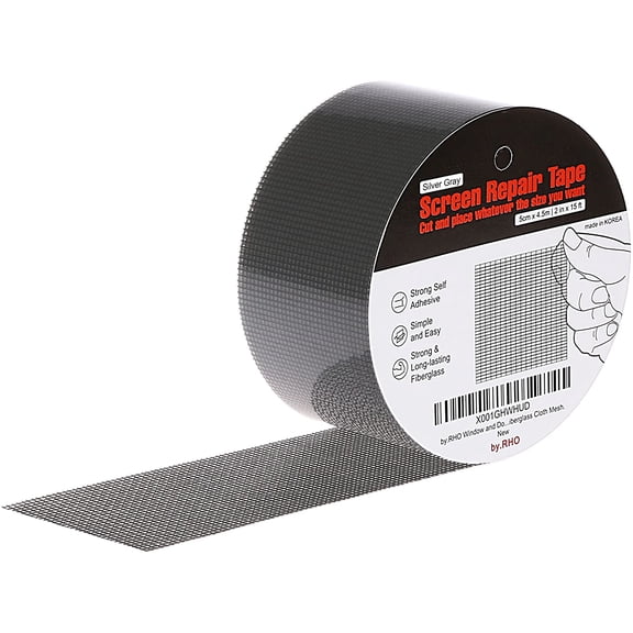 Screen Repair Tape Kit,Gray,XL(15FT),3-Layer Strong Adhesive & Waterproof (Silver-Gray)