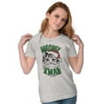 thumbnail image 4 of Cute Meowy Xmas Funny Santa Cat Pun Womens Slim Fit Graphic Tee Brisco Brands S, 4 of 5