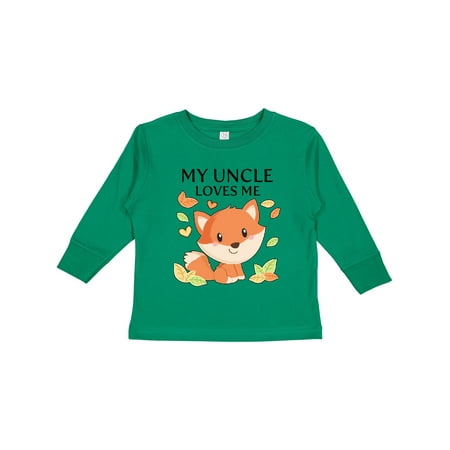 

Inktastic My Uncle Loves Me- Little Fox Boys or Girls Long Sleeve Toddler T-Shirt