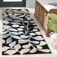 thumbnail image 2 of SAFAVIEH Jardin Quinton Leaves Runner Rug, Black/Ivory, 2'3" x 8', 2 of 7