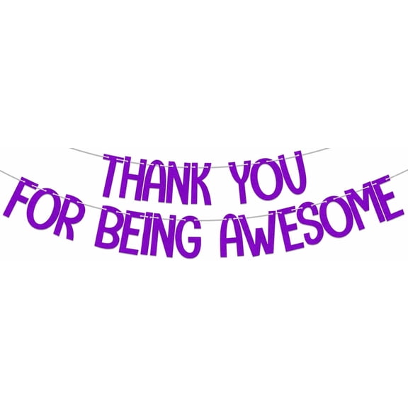 Thank You for Being Awesome Banner, Funny Retirement Decorations, We Will Miss You Birthday Graduation Farewell Going Away Party Supplies Purple