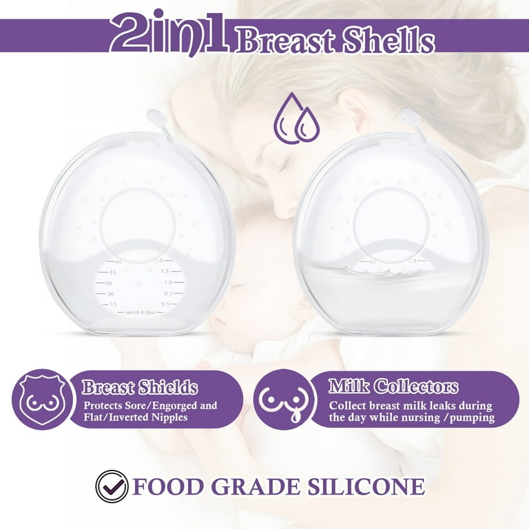 Elvie Catch Milk Collection Shells | Set of Two Discreet Leak-Protection  Silicone Cups, Reuse Your Milk| Reusable Breast Shells Collect Up to 1oz |  No