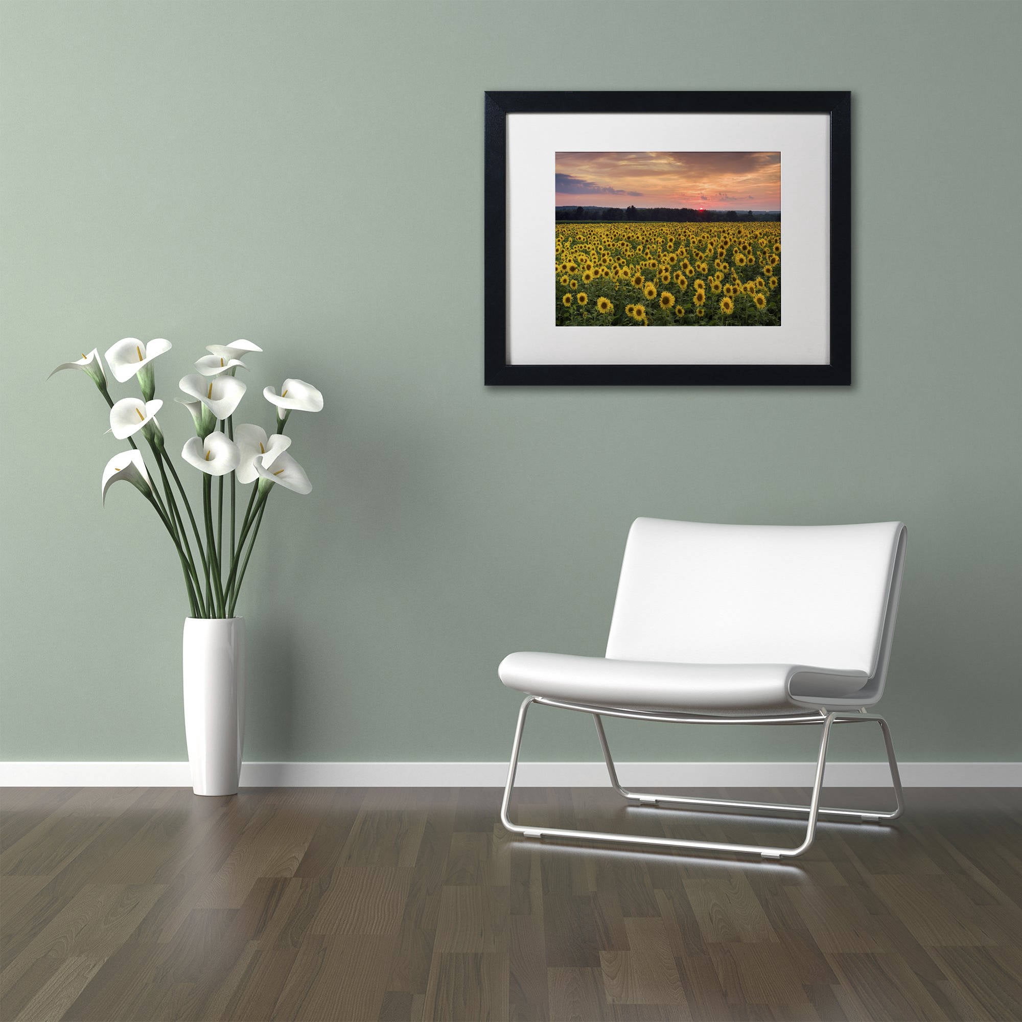 Trademark Fine Art "Sunflower Taps" Canvas Art by Michael Blanchette Photography White Matte, Black Frame