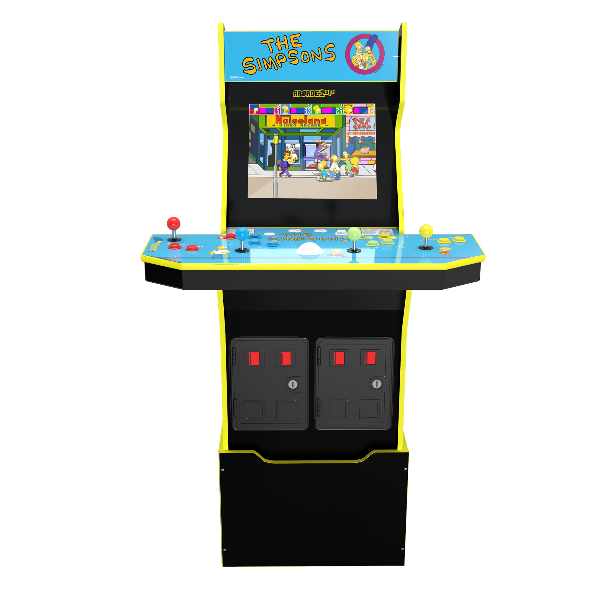 Arcade1UP The Simpsons (4-Player) Arcade with Riser, Lit Marquee, Lit Deck Protector, Wifi, and Exclusive Stool Bundle - image 3 of 10