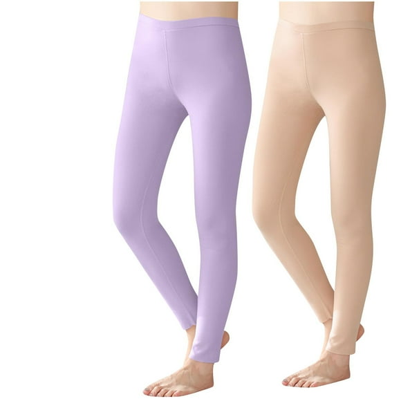 cfhntfmh 2 Pack Winter Warm Leggings for Women Elastic High Risethick Thermal Underwear Bottom Fleece Lined Tights