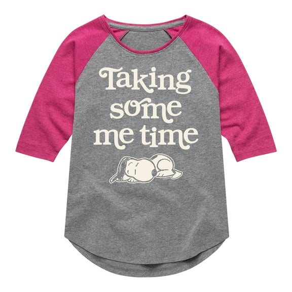 HYBRID APPAREL - Peanuts - Taking Some Me Time - Toddler & Youth Girls Raglan Graphic T-Shirt