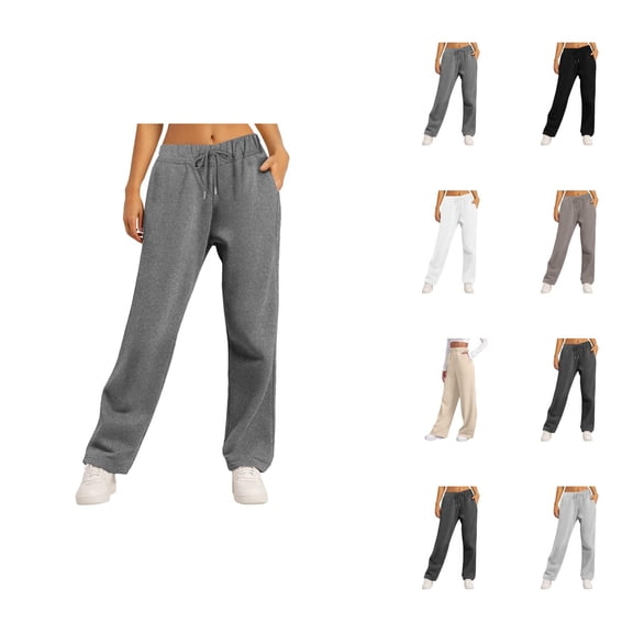 Womens Sweatpants 2026 Fall Winter Fashion Drawstring Elastic High Waist Loose Wide Leg Casual Yoga Pants with Pockets