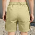 thumbnail image 4 of ZHYou Cargo Shorts for Women Casual Baggy Fit Drawstring Pull On Summer Shorts with Side Flap Pockets,Yellow,Size M, 4 of 6