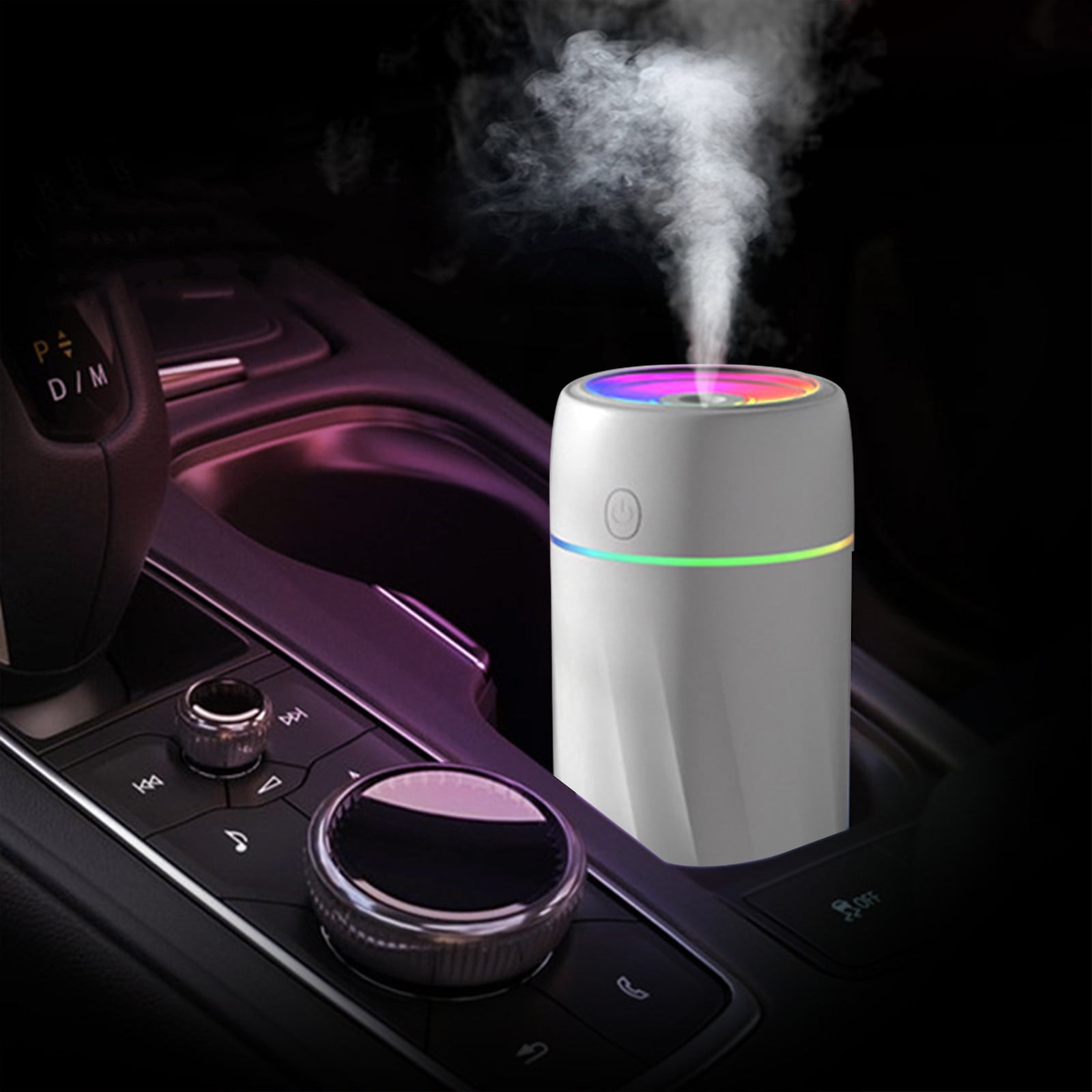 USB Humidifier With Colored Light Quiet Cool Mist Humidifier For Bedroom And Office Plants Easy To Clean Personal Desktop Cool Mist Air Humidifier Super Quiet for Car Office Home