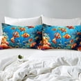 thumbnail image 4 of Erosebridal Gold Fish Sheet Set Twin, Underwater World Bedding Sets Twin Size, Ocean Animals Reversible Twin Sheet Sets, Breathable Bedroom Decor, 3-Piece, 4 of 7