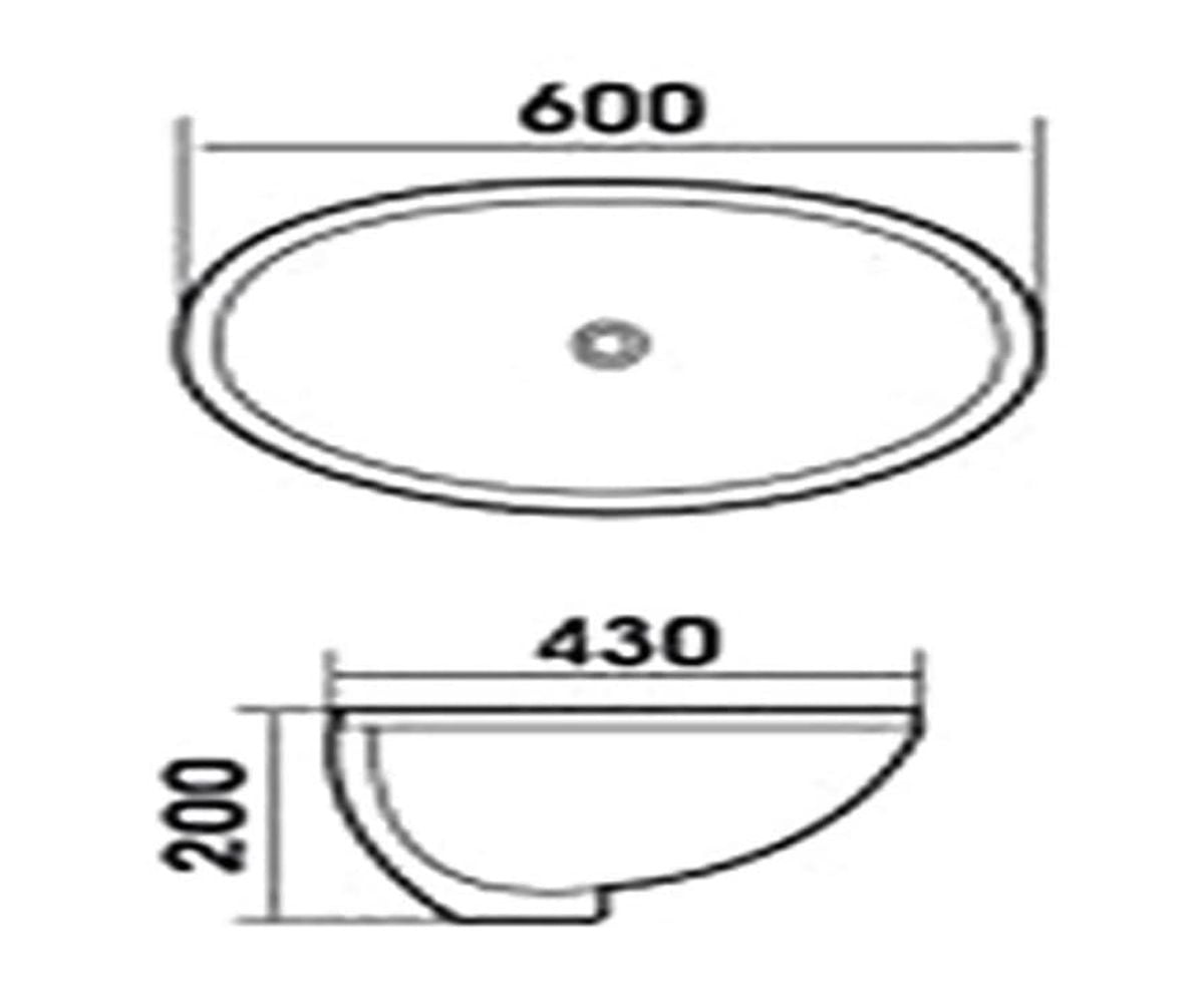 DROP Bath and Kitchen DR091058 Undermount Bathroom Sink