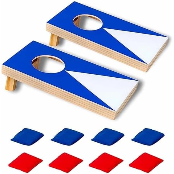 Desktop Cornhole Set of 2,Coated Wood Boards with 4 Red 4 Blue Bags,Wooden Desktop Cornhole Game Set for Travel, Tabletop Mini Bean Bag Toss Game for Kids and Adults$$Sport & Recreation Other