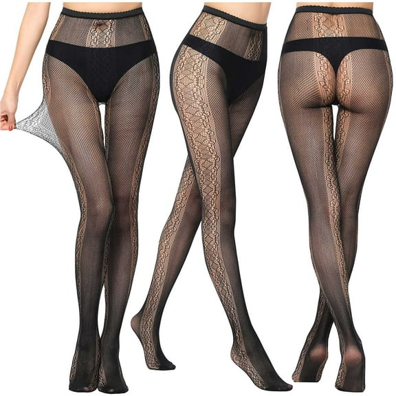 Aloohaidyvio Tights Clearance Lace Tights Fishnet Floral Stockings Lace Patterned Tights Small Hole Pattern Leggings Tights Net Pantyhose Black