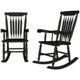thumbnail image 5 of Resenkos Outdoor Rocking Chairs Set of 2, 350 lbs High-Back Wooden Chairs, Perfect for Garden, Patio, Balcony, Durable Seating,Black, 5 of 11