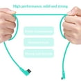 thumbnail image 2 of Thinson Câble de Recharge Rapide à Double Coude, Cordon de Données de Remplacement pour Téléphone Mobile Android, Interface Micro USB, Vert, 1 m, 2 of 7