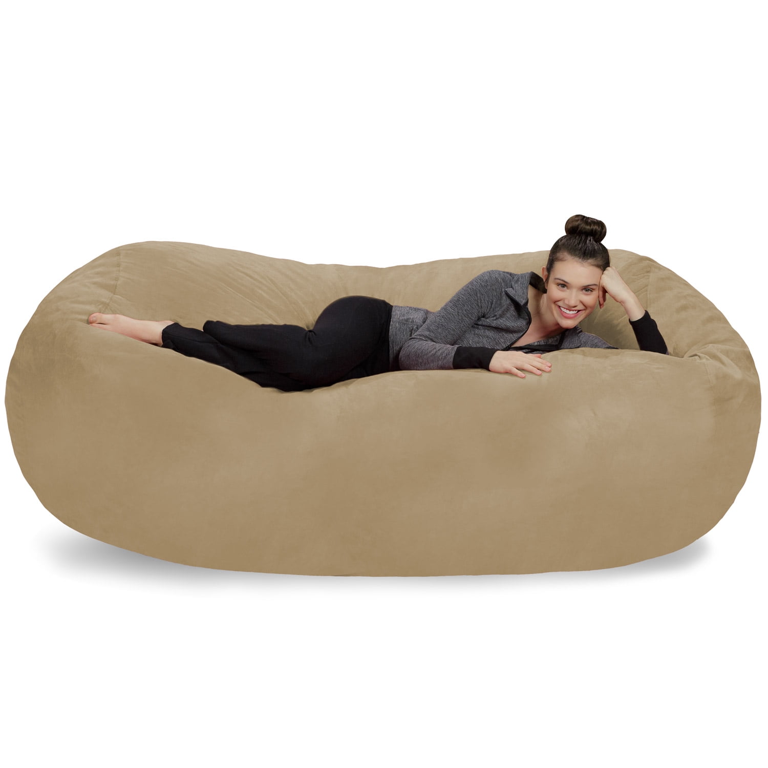 Large Memory Foam Microsuede Bean Bag Chair Loveseat - On Sale - Bed Bath &  Beyond - 8486397