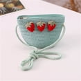 thumbnail image 2 of Stylago Womens Straw Beach Bag Cute Strawberry Woven Zipper Crossbody Shoulder Bags Mini Handbag Purse for Summer Vacation Blue, 2 of 4