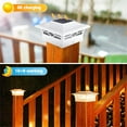 thumbnail image 3 of 2 Pack Solar Post Cap Lights, 4''x4'' 6''x6'' Outdoor LED Fence Post Cap Lights, 2 Color Modes Solar Powered Deck Lights for Dock Waterproof, fit for Wooden/Vinyl Posts, 3 of 7