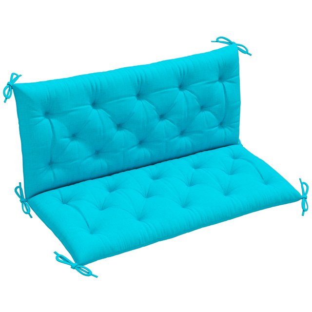 Outsunny 2 Seater Garden Bench Cushions, 4.7 Inch Thick Outdoor Soft Pad