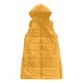 thumbnail image 6 of Letdown Long Puffer Vest Women Sleeveless Hooded Puffer Jacket Lightweight Quilted Jackets Winter Warm Zip Up Coat Outerwear with Pockets (Yellow, L), 6 of 7