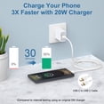 thumbnail image 3 of USB C Charger Block Fast Charging, PD 20W Charging Box with Type C to C Cable 6FT, USB C Block Wall Charger Adapter Charger Station Power Base Compatible for iPhone Samsung Android, Black, 3 of 7