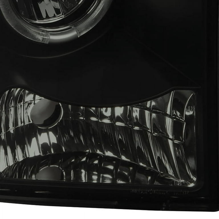 AKKON - For Dodge Ram 1500 2500 3500 Black Smoke Dual Projector Halo LED  Headlights + Dark Red Tail Light Lamp