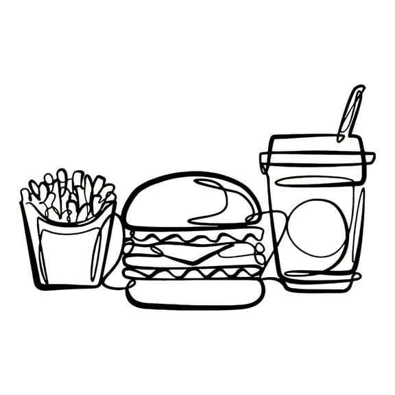 XIANXIAN Metal Hamburgers French fries Cola Wall Art - Artistic Home Decoration Wall Decor Pendant for Living Room Bedroom Entryway Artistic Focal Point Display