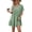 Bean Green, variant on EASYBRAUS Women V Neck Midi Dress Loose A Line Pleated Summer Casual Dress Short Sleeve