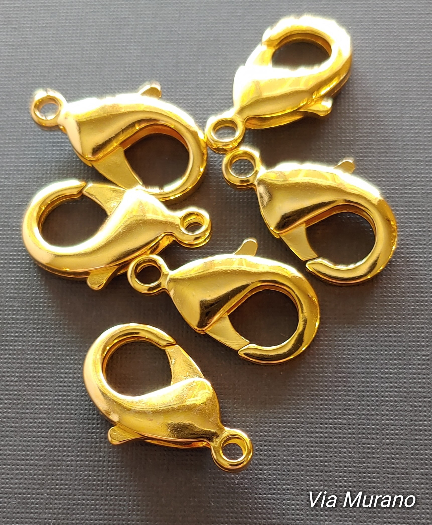 DuroPlate Lobster Clasp 22mm 24kt Gold Plate. Package of 6 Lobster Claw