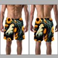 thumbnail image 3 of luoweisi Men's Beach Shorts Quick Dry Swim Trunks with Mesh Lining Sunflower Unicorn M, 3 of 5