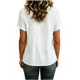thumbnail image 5 of Women's Summer Round Neck Short Sleeve Casual Top Solid Color Blouse, 5 of 5