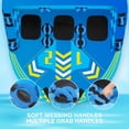 thumbnail image 3 of Towable Tube with Dual Tow Points, Inflatable Tube for Boating, 1-3 Riders, Max 600lbs, Rapid Inflation, Anti-Slip EVA Pad, Blue, 3 of 6