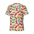 thumbnail image 5 of Vsdgher Colorful Butterflies Print Men's Dry Fit Mesh Athletic Shirts Moisture Wicking Tennis T-Shirt Tops, 5 of 9