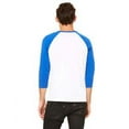 thumbnail image 2 of The Bella + Canvas Unisex 3/4 Sleeve Baseball T-Shirt - WHITE/ TR ROYAL - 2XL, 2 of 2