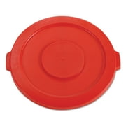 Rubbermaid Commercial Round Flat Top Lid, for 32-Gallon Round Brute Containers, 22 1/4", dia., Red, Plastic