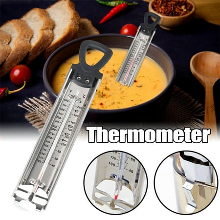 

Stainless Steel Candy Thermometer for Deep Fry Food Cooking with Hanging Hook & Pot Clip Cooking Thermometer Quick Read