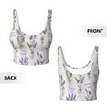 thumbnail image 5 of Picia Lavender Flowers Sports Bra for Women,Padded Strappy Sports Bras Medium Support Yoga Bra with Removable Cups,Running Yoga Bra-XX-Large, 5 of 9