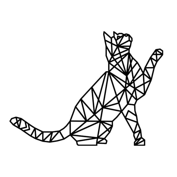 Decoración de pared con motivo de gato: silueta de estilo retro, escultura adorable y creativa, decoración de pared para oficina, sala de estar e inte