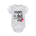 thumbnail image 2 of DPTALR Toddler Baby Boys Girl Comfortable Letters Heart Print Short Sleeve Romper Jumpsuit, 2 of 8
