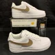 thumbnail image 1 of Ni&ke Air Force 1 Low White (Capezio Tan Custom Painted Swoosh) SC-#17W, 1 of 6