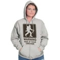 thumbnail image 4 of Warning Hike Your Own Risk Bigfoot Unisex Fleece Graphic Zip Up Hoodie Brisco Brands 2X, 4 of 5