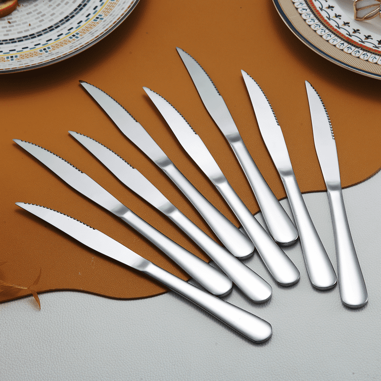 1~ Steak Knife Set Stainless Steel Sharp Serrated Dinner - Temu
