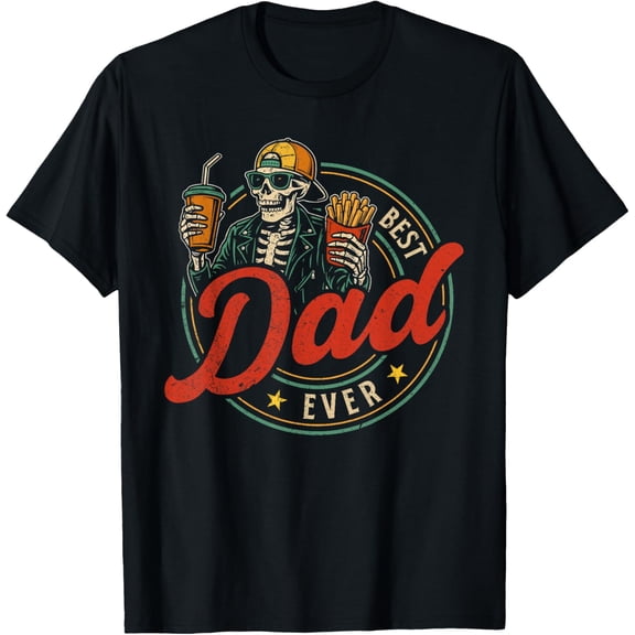 Best Dad Ever American Papa Fathers Day Men Dad T-Shirt- Classic Unisex 100% Cotton Crew Neck T-Shirt Breathable Casual Everyday Wear Affordable Graphic Soft t shirt Cheap t shirts