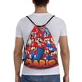 thumbnail image 2 of Lsque Mario Print Drawstring Backpack Bag Sport Gym Sackpack Cinch Bags Drawstring Bags Draw String Sport Bag-Medium, 2 of 8